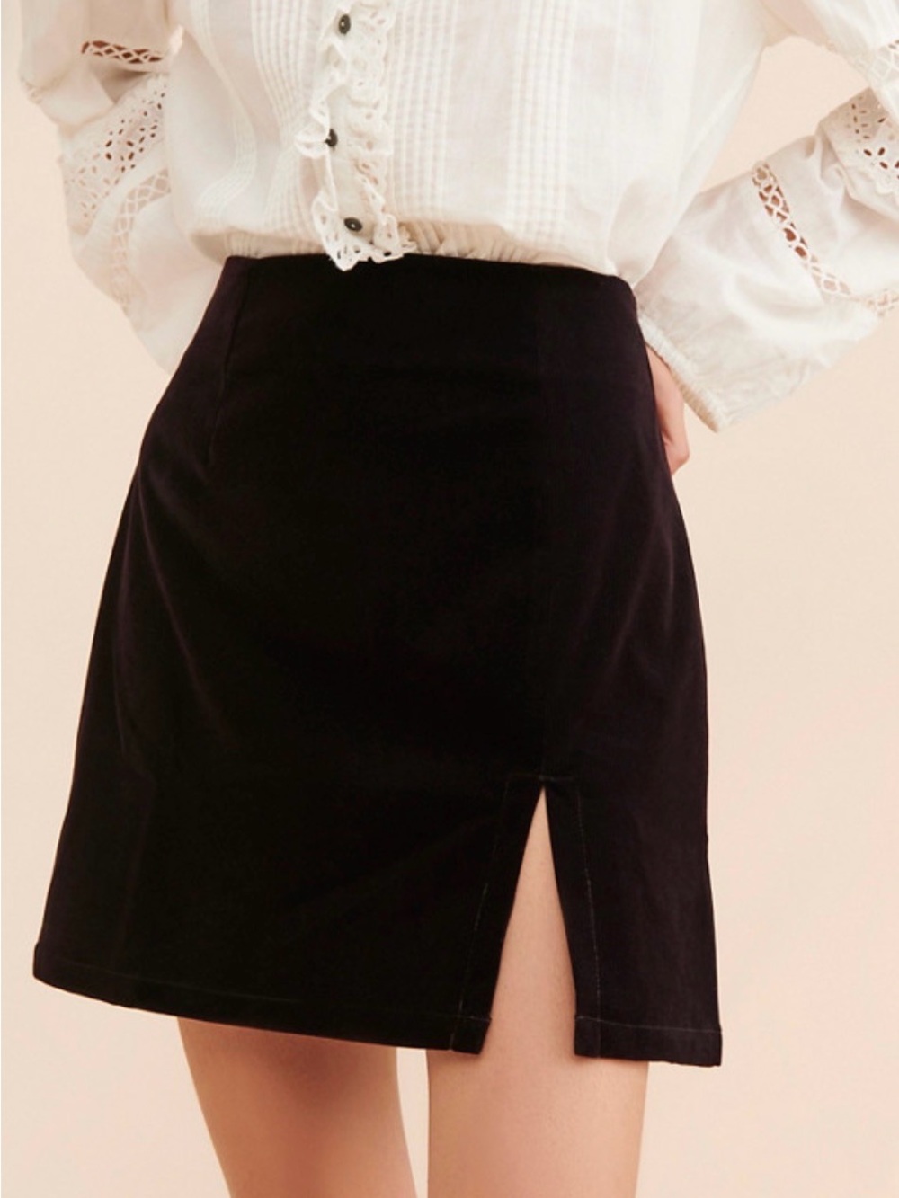 French Mauve Emma Corduroy Mini Skirt - Brown